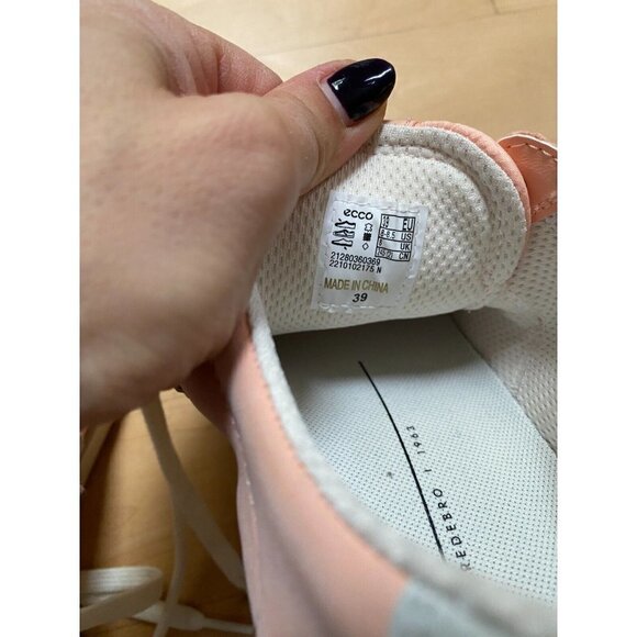 Ecco BNWOT "Street Lite" lace up sneaker peach /pink women sz 39 NEW - Picture 6 of 7